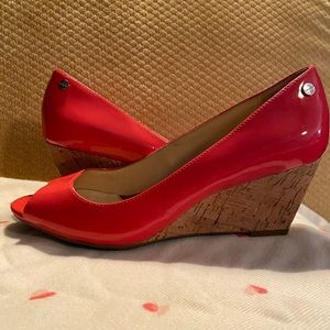 Calvin Klein Peep-Toe Wedges
